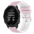 For Garmin Forerunner 245 20mm Checkered Two-Color Silicone Watch Band(Pink+White) - 1