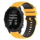 For Garmin Forerunner 245 Music 20mm Checkered Two-Color Silicone Watch Band(Yellow+Black) - 1