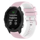 For Garmin Forerunner 245 Music 20mm Checkered Two-Color Silicone Watch Band(Pink+White) - 1