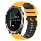 For Garmin Forerunner 645 20mm Checkered Two-Color Silicone Watch Band(Yellow+Black) - 1