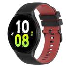 For Samsung Galaxy Watch5 44mm 20mm Checkered Two-Color Silicone Watch Band(Black+Red) - 1