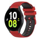 For Samsung Galaxy Watch5 44mm 20mm Checkered Two-Color Silicone Watch Band(Red+Black) - 1