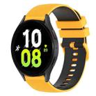 For Samsung Galaxy Watch5 44mm 20mm Checkered Two-Color Silicone Watch Band(Yellow+Black) - 1