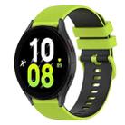 For Samsung Galaxy Watch5 44mm 20mm Checkered Two-Color Silicone Watch Band(Lime Green+Black) - 1