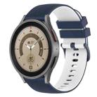 For Samsung Galaxy Watch5 Pro 45mm 20mm Checkered Two-Color Silicone Watch Band(Dark Blue+White) - 1