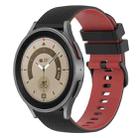 For Samsung Galaxy Watch5 Pro 45mm 20mm Checkered Two-Color Silicone Watch Band(Black+Red) - 1