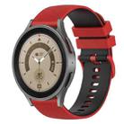 For Samsung Galaxy Watch5 Pro 45mm 20mm Checkered Two-Color Silicone Watch Band(Red+Black) - 1