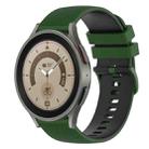 For Samsung Galaxy Watch5 Pro 45mm 20mm Checkered Two-Color Silicone Watch Band(Amy Green+Black) - 1