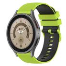 For Samsung Galaxy Watch5 Pro 45mm 20mm Checkered Two-Color Silicone Watch Band(Lime Green+Black) - 1