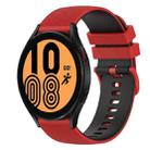 For Samsung Galaxy Watch4 40mm 20mm Checkered Two-Color Silicone Watch Band(Red+Black) - 1