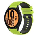For Samsung Galaxy Watch4 40mm 20mm Checkered Two-Color Silicone Watch Band(Lime Green+Black) - 1