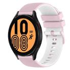 For Samsung Galaxy Watch4 40mm 20mm Checkered Two-Color Silicone Watch Band(Pink+White) - 1