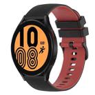 For Samsung Galaxy Watch4 44mm 20mm Checkered Two-Color Silicone Watch Band(Black+Red) - 1