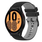 For Samsung Galaxy Watch4 44mm 20mm Checkered Two-Color Silicone Watch Band(Black+Grey) - 1