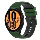 For Samsung Galaxy Watch4 44mm 20mm Checkered Two-Color Silicone Watch Band(Amy Green+Black) - 1