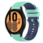 For Samsung Galaxy Watch4 44mm 20mm Checkered Two-Color Silicone Watch Band(Teal+Blue) - 1