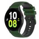 For Samsung Galaxy Watch5 40mm 20mm Checkered Two-Color Silicone Watch Band(Amy Green+Black) - 1