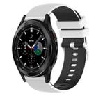 For Samsung  Galaxy Watch4 Classic 42mm 20mm Checkered Two-Color Silicone Watch Band(White+Black) - 1