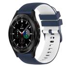 For Samsung  Galaxy Watch4 Classic 42mm 20mm Checkered Two-Color Silicone Watch Band(Dark Blue+White) - 1