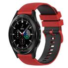 For Samsung  Galaxy Watch4 Classic 42mm 20mm Checkered Two-Color Silicone Watch Band(Red+Black) - 1