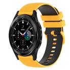 For Samsung  Galaxy Watch4 Classic 42mm 20mm Checkered Two-Color Silicone Watch Band(Yellow+Black) - 1