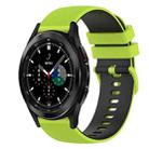 For Samsung  Galaxy Watch4 Classic 42mm 20mm Checkered Two-Color Silicone Watch Band(Lime Green+Black) - 1