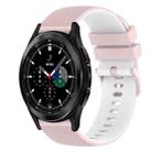 For Samsung  Galaxy Watch4 Classic 42mm 20mm Checkered Two-Color Silicone Watch Band(Pink+White) - 1