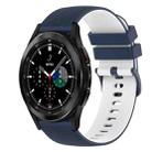 For Samsung  Galaxy Watch4 Classic 46mm 20mm Checkered Two-Color Silicone Watch Band(Dark Blue+White) - 1