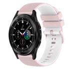 For Samsung  Galaxy Watch4 Classic 46mm 20mm Checkered Two-Color Silicone Watch Band(Pink+White) - 1