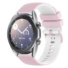 For Samsung Galaxy Watch3 41mm 20mm Checkered Two-Color Silicone Watch Band(Pink+White) - 1