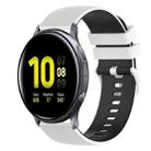 For Samsung Galaxy Watch Active2 40mm 20mm Checkered Two-Color Silicone Watch Band(White+Black) - 1