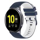 For Samsung Galaxy Watch Active2 40mm 20mm Checkered Two-Color Silicone Watch Band(Dark Blue+White) - 1