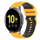 For Samsung Galaxy Watch Active2 40mm 20mm Checkered Two-Color Silicone Watch Band(Yellow+Black) - 1