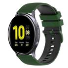 For Samsung Galaxy Watch Active2 40mm 20mm Checkered Two-Color Silicone Watch Band(Amy Green+Black) - 1