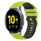 For Samsung Galaxy Watch Active2 40mm 20mm Checkered Two-Color Silicone Watch Band(Lime Green+Black) - 1