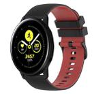 For Samsung Galaxy Watch Active2 44mm 20mm Checkered Two-Color Silicone Watch Band(Black+Red) - 1