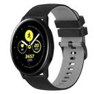 For Samsung Galaxy Watch Active2 44mm 20mm Checkered Two-Color Silicone Watch Band(Black+Grey) - 1