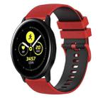 For Samsung Galaxy Watch Active2 44mm 20mm Checkered Two-Color Silicone Watch Band(Red+Black) - 1