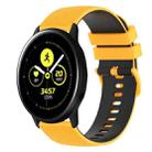 For Samsung Galaxy Watch Active2 44mm 20mm Checkered Two-Color Silicone Watch Band(Yellow+Black) - 1