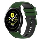 For Samsung Galaxy Watch Active2 44mm 20mm Checkered Two-Color Silicone Watch Band(Amy Green+Black) - 1