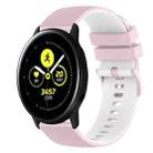 For Samsung Galaxy Watch Active2 44mm 20mm Checkered Two-Color Silicone Watch Band(Pink+White) - 1