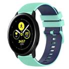 For Samsung Galaxy Watch Active2 44mm 20mm Checkered Two-Color Silicone Watch Band(Teal+Blue) - 1