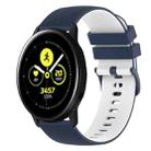 For Samsung Galaxy Watch Active 40mm 20mm Checkered Two-Color Silicone Watch Band(Dark Blue+White) - 1