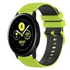 For Samsung Galaxy Watch Active 40mm 20mm Checkered Two-Color Silicone Watch Band(Lime Green+Black) - 1