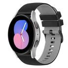 For Samsung Galaxy Watch 42mm 20mm Checkered Two-Color Silicone Watch Band(Black+Grey) - 1