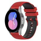 For Samsung Galaxy Watch 42mm 20mm Checkered Two-Color Silicone Watch Band(Red+Black) - 1