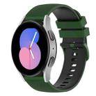 For Samsung Galaxy Watch 42mm 20mm Checkered Two-Color Silicone Watch Band(Amy Green+Black) - 1