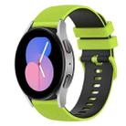 For Samsung Galaxy Watch 42mm 20mm Checkered Two-Color Silicone Watch Band(Lime Green+Black) - 1