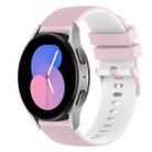 For Samsung Galaxy Watch 42mm 20mm Checkered Two-Color Silicone Watch Band(Pink+White) - 1