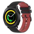 For Samsung Gear Sport 20mm Checkered Two-Color Silicone Watch Band(Black+Red) - 1